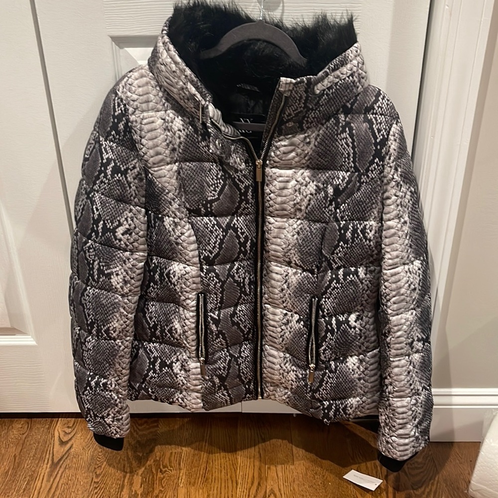 NY and Company winter coat with fur neck line